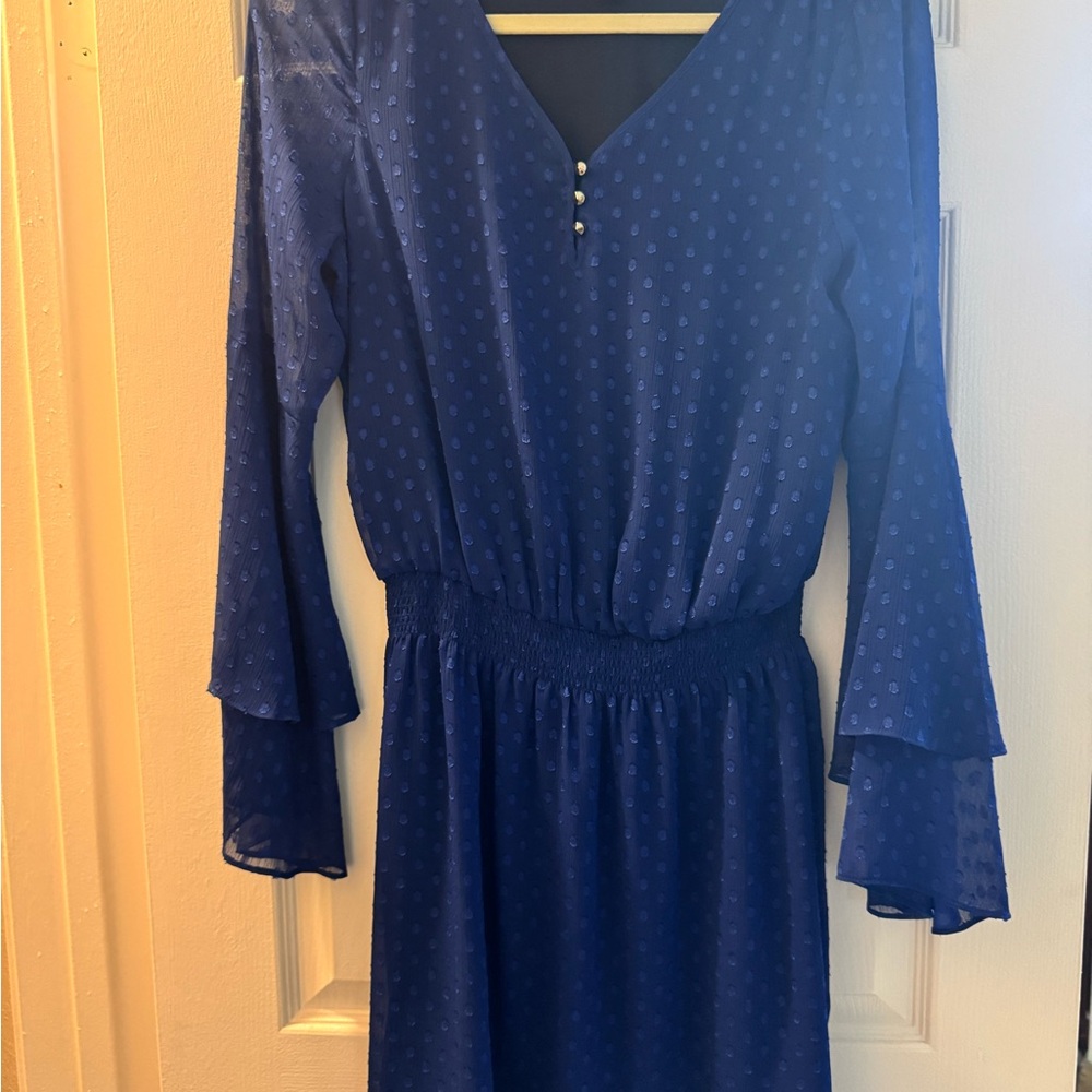 White House Black Market Royal Blue Long Sleeve Dress